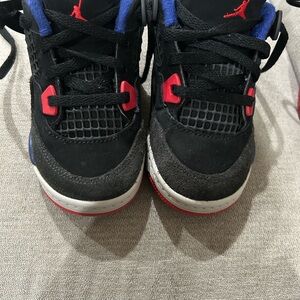 Jordan Kids Black, Red, and Blue Sneakers